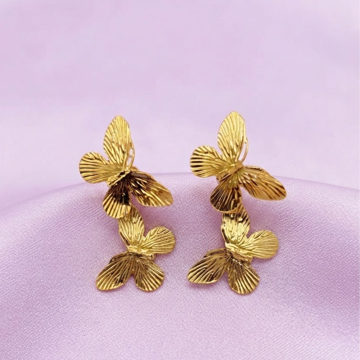 Elegant Gold Floral Drop Earrings for Women